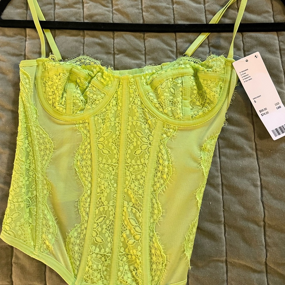 UO Lime Green Corset NEW w/ tags